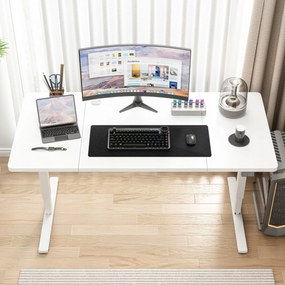 Biurko Elektryczne Podnoszone Białe 160x80 Regulowane Wysokości 72-118 cm