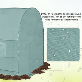 Outsunny Szklarnia Foliowa Ogrodowa Wysoka Jakość Stabilna Konstrukcja 245x200x198cm Zielona | Aosom PL