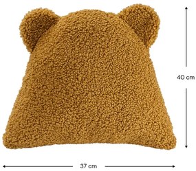 Brązowa poduszka na sofę dziecięcą z materiału bouclé Bear – Wigiwama