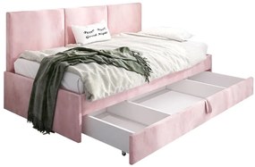 Różowa sofa młodzieżowa z oparciem Huzox 6X - 4 rozmiary