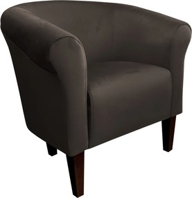 Fotel Milo tkanina Welur wygodny fotel tapicerowany do salonu i sypialni : Kolor nogi - Venge, Kolor tkaniny - VELVET - MG05, Wysokość nogi - 20 cm