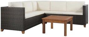 Rattanowy 4-częściowy zestaw wypoczynkowy brązowy G5-T47