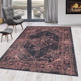 Dywan z nadrukiem Fiesta Vintage czerwono-czarny 120 cm x 170 cm