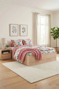 Skandynawskie łóżko z podnoszonym stelażem dąb sonoma 120x200 H0-Z71