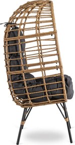 Fotel Ogrodowy MADISON Kokon Wypoczynkowy Szary Nowoczesny Boho