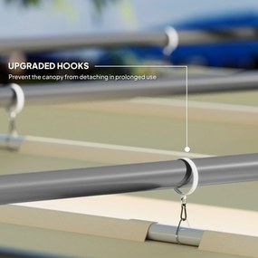 Outsunny Pergola Ogrodowa 3 x 3 m z Regulowanym Dachem, Pawilon, Baldachim na Taras, Ochrona UPF30+, Kolor Beżowy