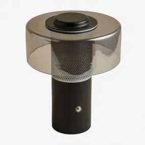 Bezprzewodowa Lampa Stołowa Led Z Kryształu I Żelaza Elfriede Czarna - Sklum