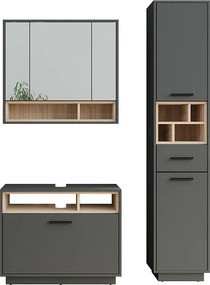 Zestaw mebli łazienkowych antracyt/sonoma 80x35x64 beatrice