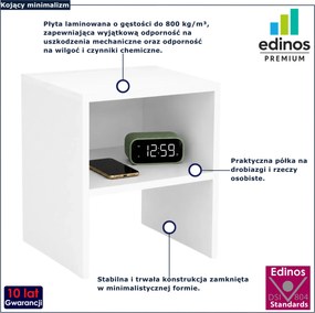 Biała nowoczesna szafka nocna z półką do sypialni F7-A46