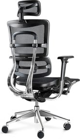 Fotel biurowy z podnóżkiem Diablo V-Master, zgodny z normą BHP, kolor czarny