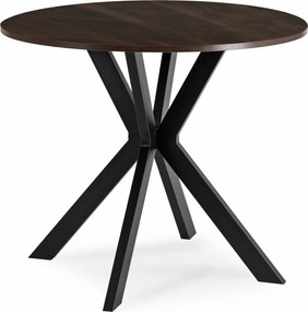 Okrągły stół w stylu industrialnym Lauren 80 cm, orzech/czarny