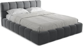 Łóżko 180 x 228 - z weluru - stalowy - NALU