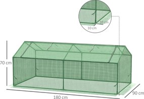 Outsunny Szklarnia Foliowa z Okienkiem Cieplarnia na Pomidory Skrzynia Inspektowa Wytrzymała 180x90x70cm Zielona | Aosom PL
