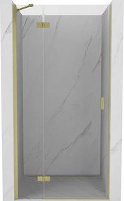 Mexen Mist-H drzwi prysznicowe uchylne lewe 110 cm, transparent, złote szczotkowane - 8A5-110-000-55-00-L