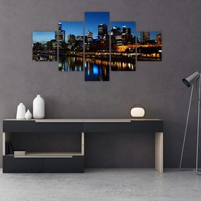 Obraz nocy w Melbourne (125x70 cm)