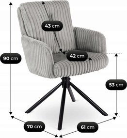 Zestaw Stół Rozkładany IBIZA 160-240 cm Czarny Marmur i 4 Krzesła Tapicerowane JUNE Szare Sztruksowe