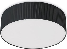 Lampa sufitowa VORADA w stylu nowoczesnym - ?r. ø60 cm - LED COB AC 25W - 3540 lm Y 3K - IP20 - syntetyczny plisowany klosz wst?gowy - stal i czarny