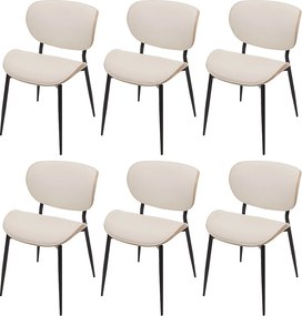 Krzesło do jadalni MCW-O45 (zestaw 6 sztuk),  naturalny, biały