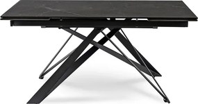 Stół Rozkładany Prostokątny MAXIME 160-240 cm Ceramiczny Czarny Marmur do Jadalni Nowoczesny Loft