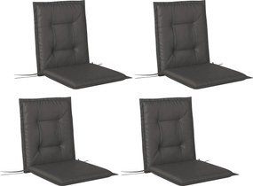 Outsunny Zestaw 4 Poduszek na Krzesła 108 x 50 x 5 cm z Taśmami, do Użycia na Zewnątrz i Wewnątrz, Ciemnoszary