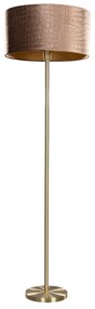 Lampa podłogowa mosiężna z welurowym abażurem wzór krokodyla 50cm - Simplo