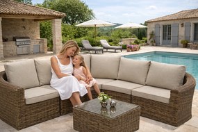 Modułowy narożnik rattanowy BORNEO LUXURY (brązowy)