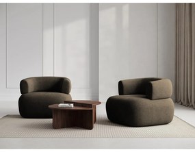 Brązowy fotel z materiału bouclé Jenny – Micadoni Home