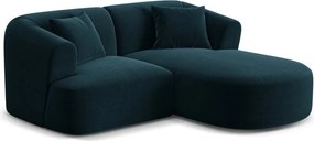 Morski aksamitny narożnik (prawostronny/z szezlongiem) Campi – Cosmopolitan Design