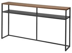 Czarno-ciemnobrązowa konsola w dekorze jesionu 20,5x126 cm Tower – YAMAZAKI