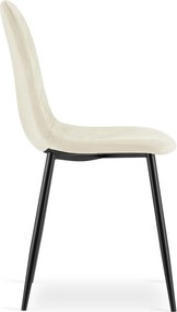 Beżowe welurowe krzesło ASTI z czarnymi nogami