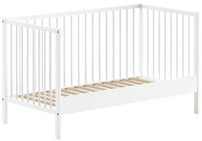 Białe łóżeczko z litego drewna sosnowego 70x140 cm DINO – Vipack