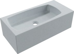 Massi Umywalka betonowa wisząca / nablatowa prostokątna bez otworu na baterię 65 x 30 cm z półką ZALM | różne kolory