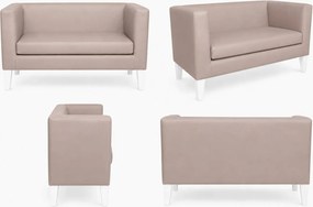 Sofa Monaco : Kolor nogi - Biała, Kolor tkaniny - EKO-SKÓRA - 11D, Typ tkaniny - Eko-skóra , Wysokość nogi - 15 cm