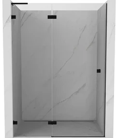 Mexen Lunar L drzwi prysznicowe uchylne lewe 130 cm, transparent, czarne - 834L-130-000-70-00-L