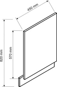 Biały front do zabudowy zmywarki B3-T83