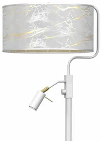 Lampa podłogowa, stojąca, okrągła SENSO White/Gold 1xE27 + 1x mini GU10
