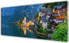 Szkło Ozdobne do Kuchni Nocna Panorama nad Jeziorem