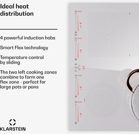 Klarstein Masterzone 60cm Płyta Indukcyjna 4 Strefy Gotowania Biały