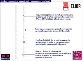 Biały uchwyt ścienny na butelki - Melkor