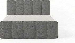 Stylowe łóżko tapicerowane KORA 200x200 cm w tkaninie CENTAUR 15 szarej
