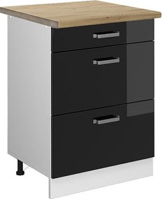 Szafka dolna do kuchni czarny wysoki połysk 60x60x81.6 r-line