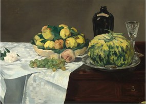 Obraz - Edouard Manet, Still Life with Melon and Peaches, reprodukcje (70x50 cm)
