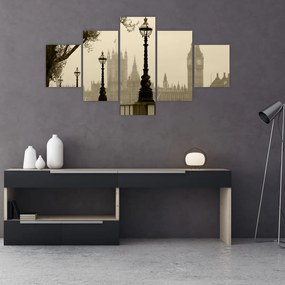 Obraz - Londyn we mgle, Anglia (125x70 cm)
