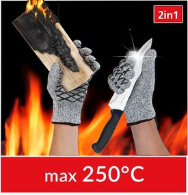Rękawice ochronne odporne na ciepło, 2w1