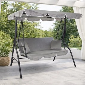 Huśtawka ogrodowa 3-osobowa Puerto MAS-4003A, jasnoszara