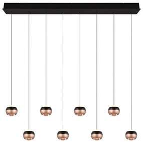 Lampa wisząca LED w czarno-miedzianym kolorze z metalowym kloszem Orbit – Trio Select