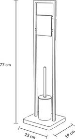 Szczotka do WC z uchwytem na papier toaletowy ARLE, 77 cm