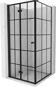 Mexen Mist-F kabina prysznicowa składana lewa 95 x 95 cm, czarna kratka, czarna - 8A6T-095-095-70-77-L
