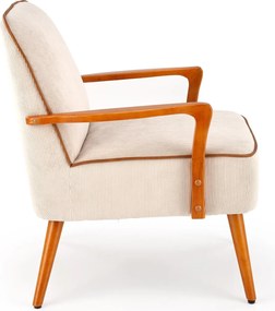 Fotel wypoczynkowy z drewnianymi podłokietnikami Pastore