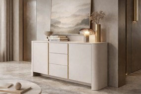 Komoda Sorrenti 168 cm z szufladami - kaszmir / złoty